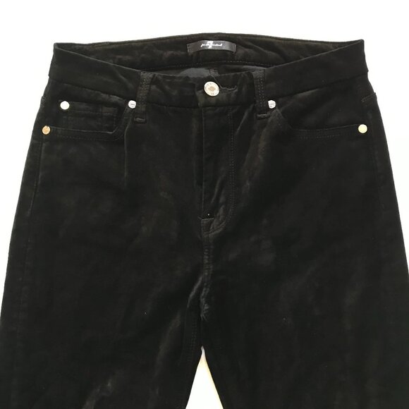 7 For All Mankind Velvet Pants Jeans Womens 28 Black Skinny High Rise Ankle - Picture 7 of 15
